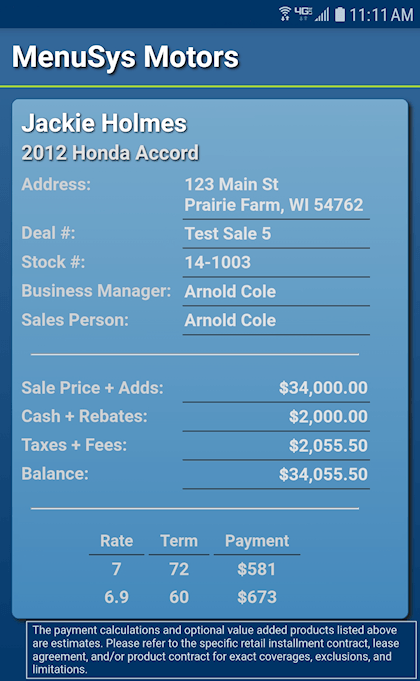 screenshot of Auto Dealer F&I Software